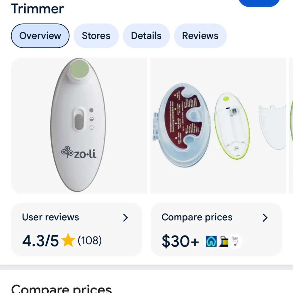 Zoli White Electric Nail Trimmer